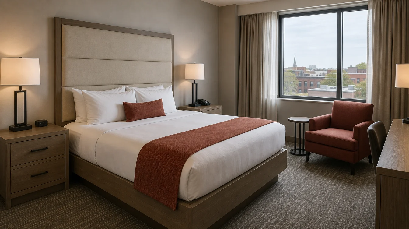 Hotel headboard, bed base and matching nightstands in Ohio